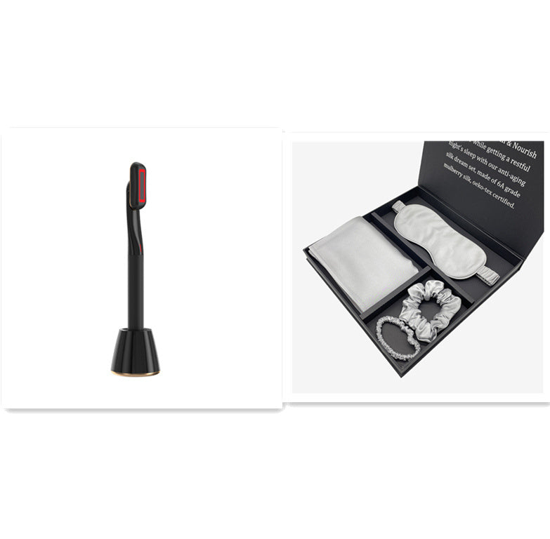 New Upgraded 360 Degrees Rotary Eye Massage Therapeutic Warmth Face Massage Red LED Light 5-in-1 Skincare Tool Wand